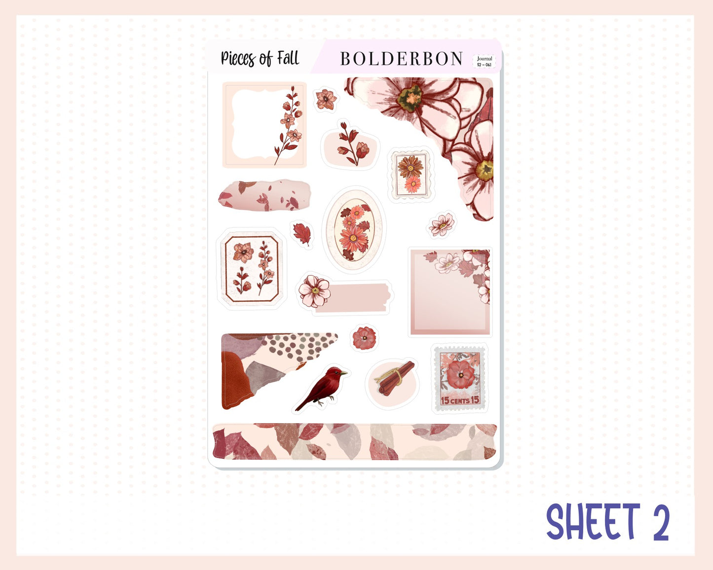 PIECES OF FALL Journal Sticker Kit || Fall Stickers, Autumn Stickers, Journaling Stickers, Book Stickers