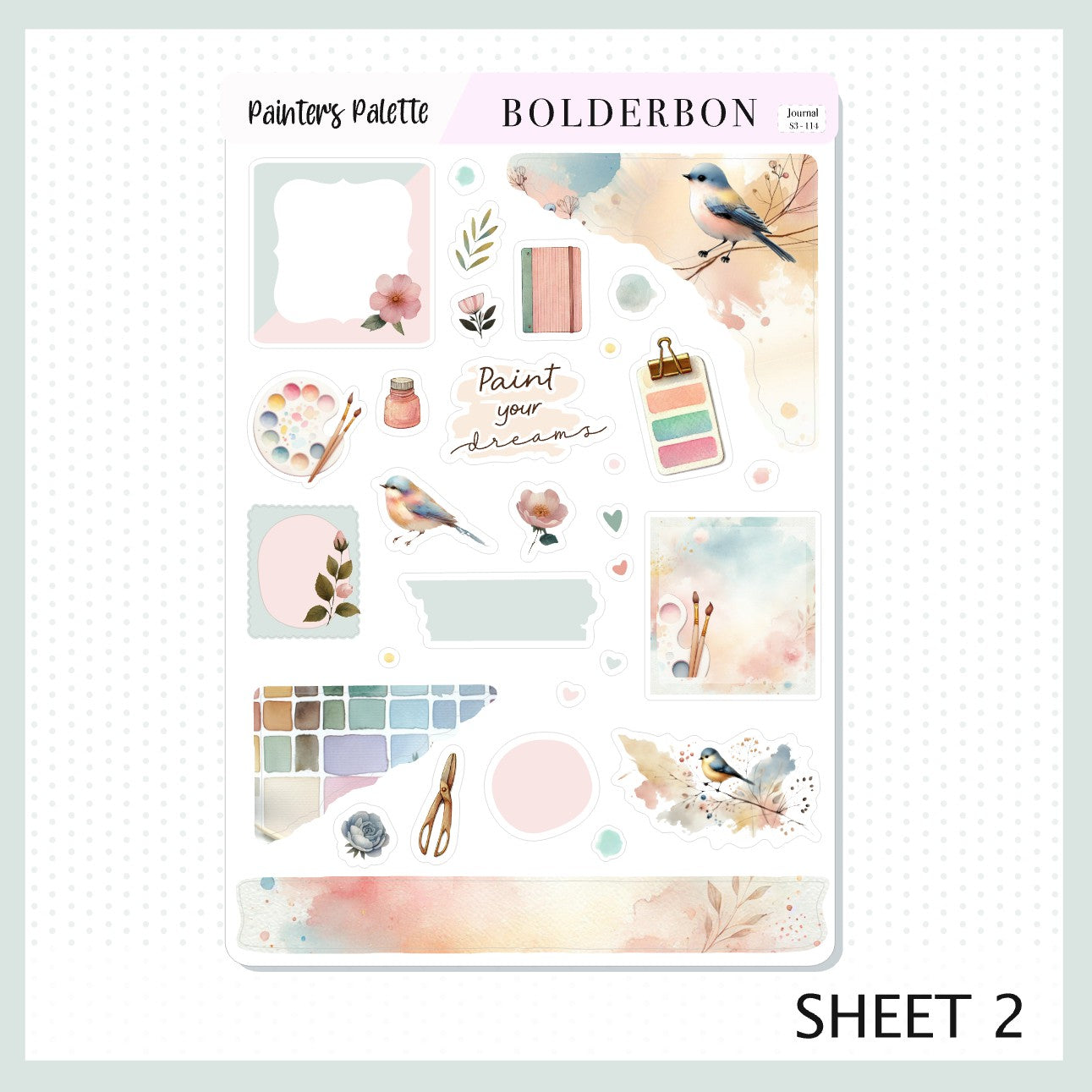 PAINTER'S PALETTE || Journal Sticker Kit