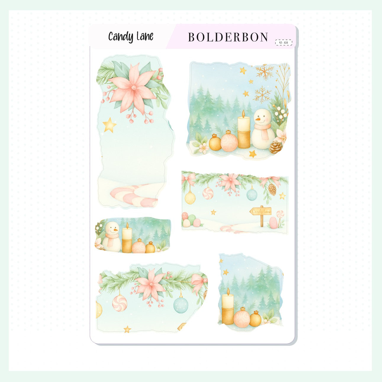 CANDY LANE || Torn Pieces Journal Stickers