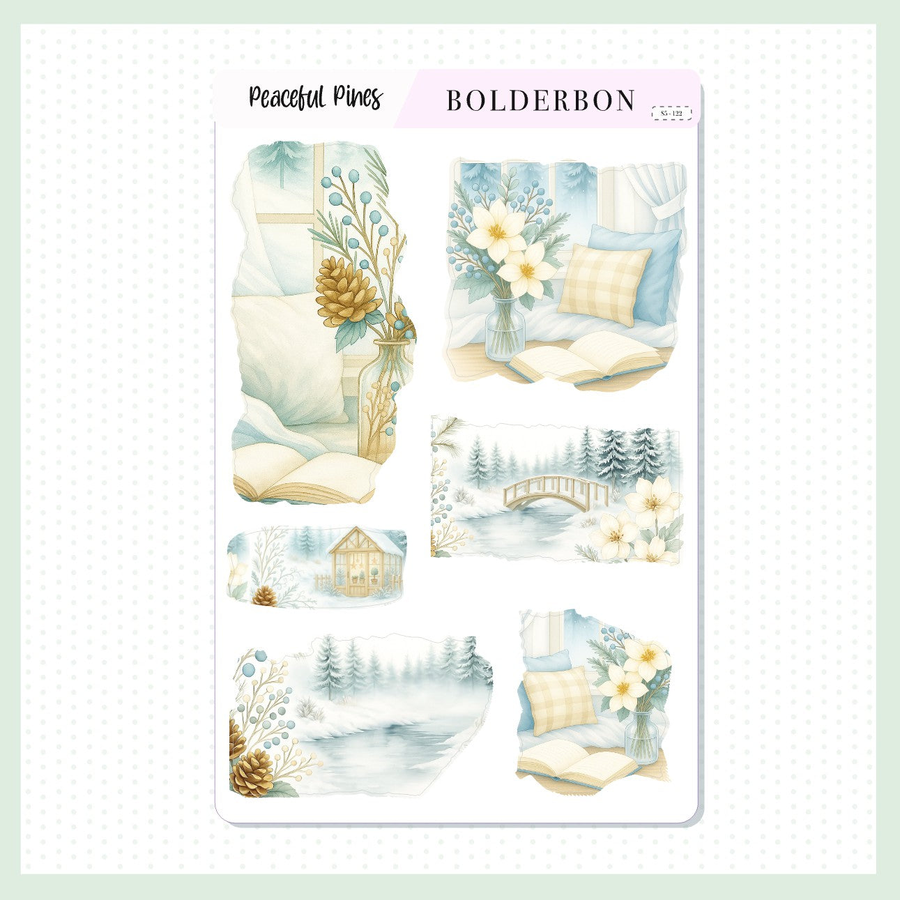 PEACEFUL PINES || Torn Pieces Journal Stickers