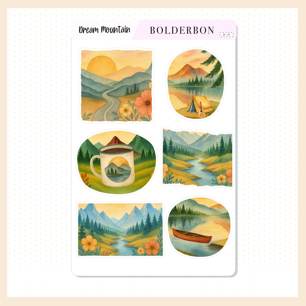 DREAM MOUNTAIN || Decorative Scene Journal Stickers