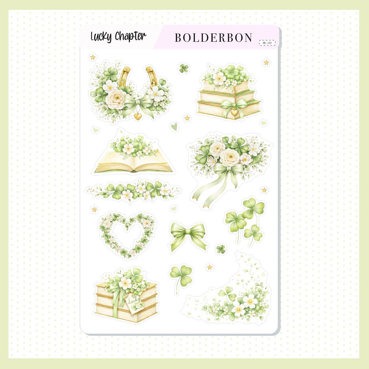 LUCKY CHAPTER || Clover Books Floral Sticker Sheet