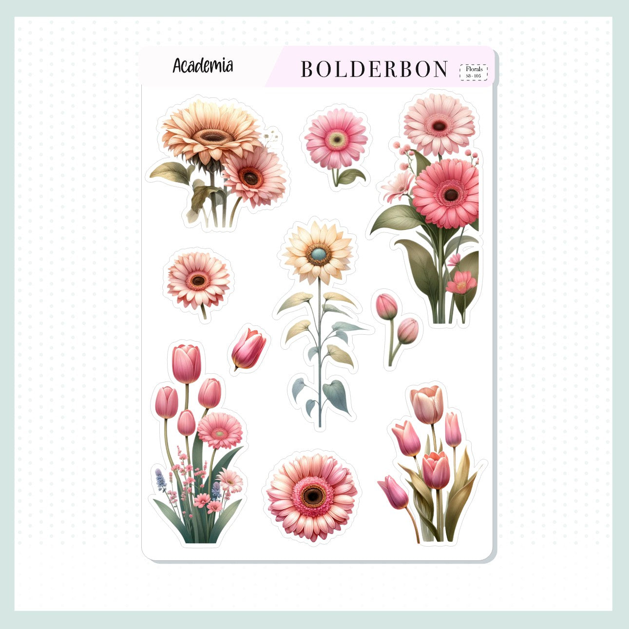 Floral Journal Stickers || ACADEMIA