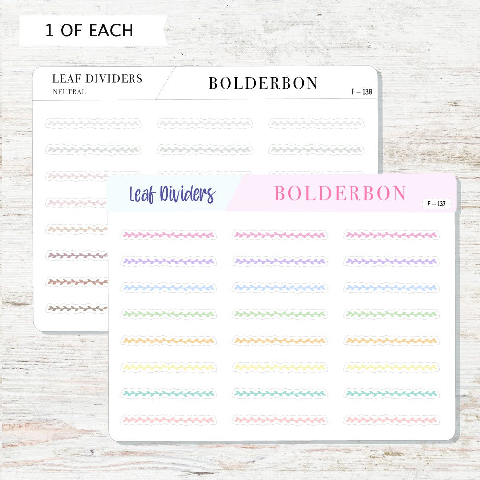 LEAF DIVIDERS || Functional Planner Stickers