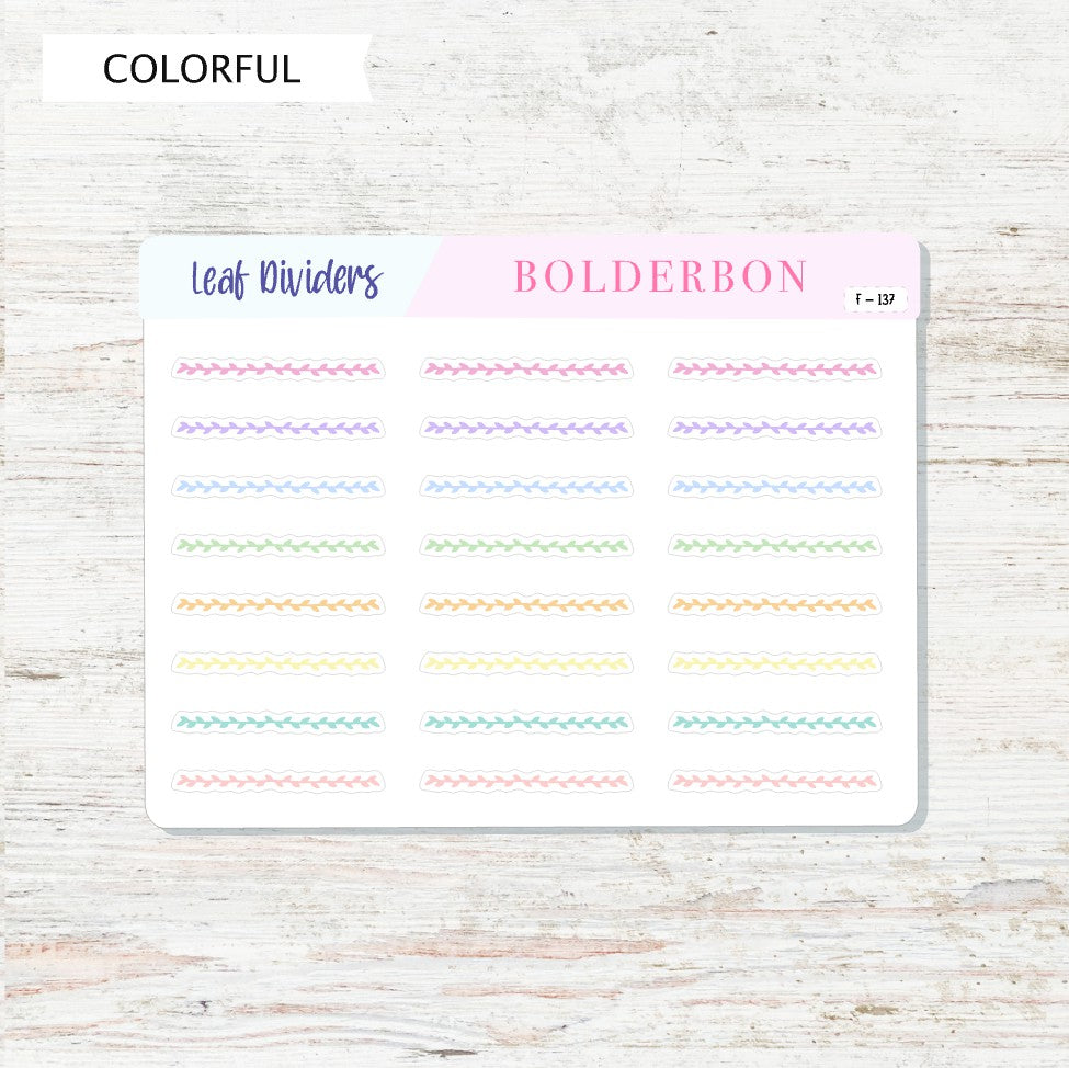 LEAF DIVIDERS || Functional Planner Stickers