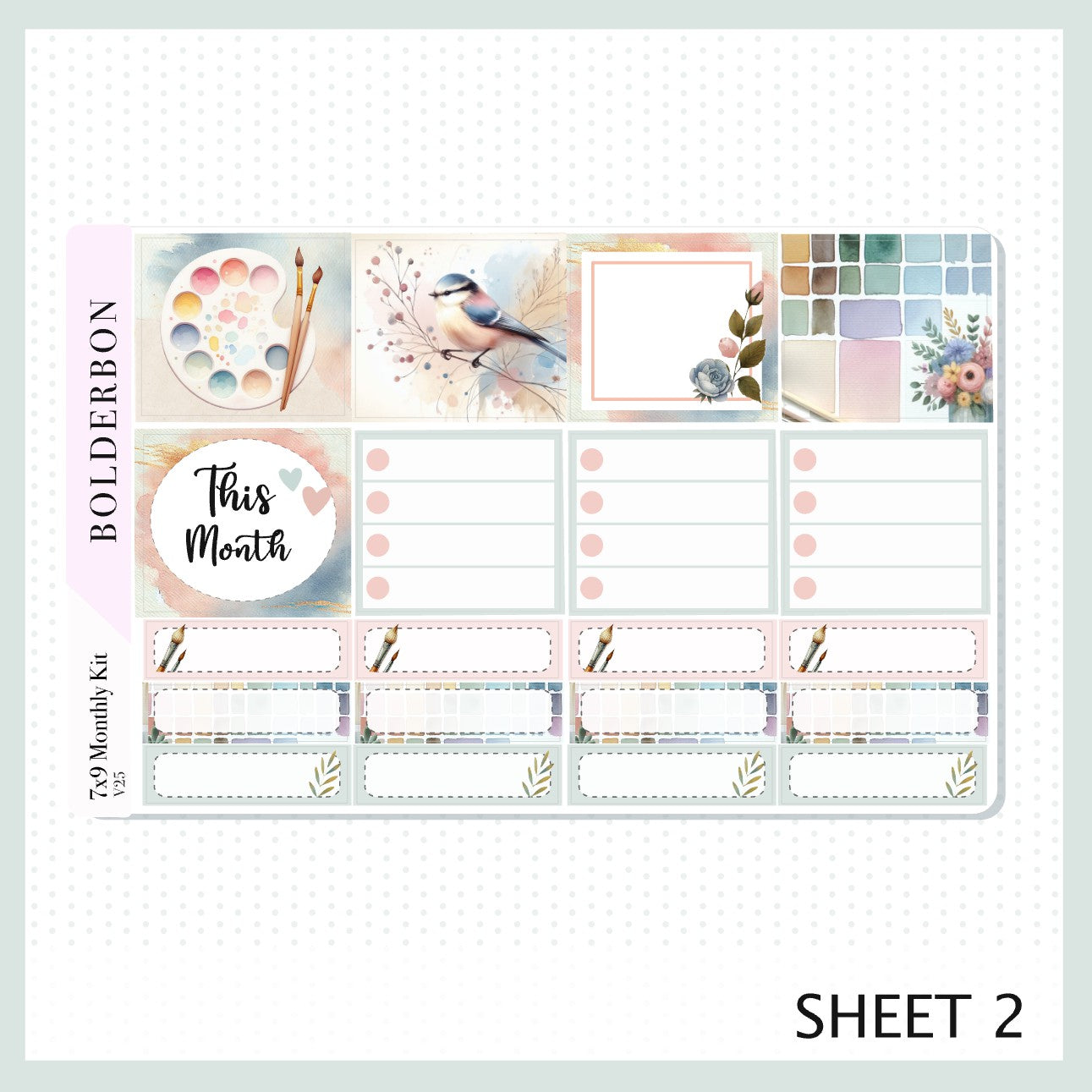 MAY 7x9 Monthly Sticker Kit || Painter's Palette Art Theme