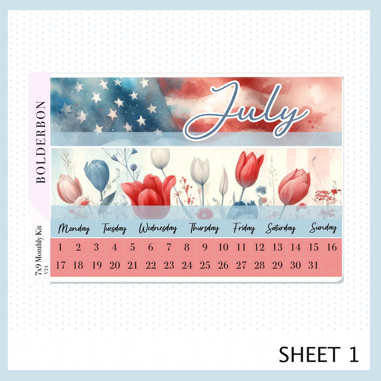 JULY 7x9 Monthly Sticker Kit || Meet Me In July