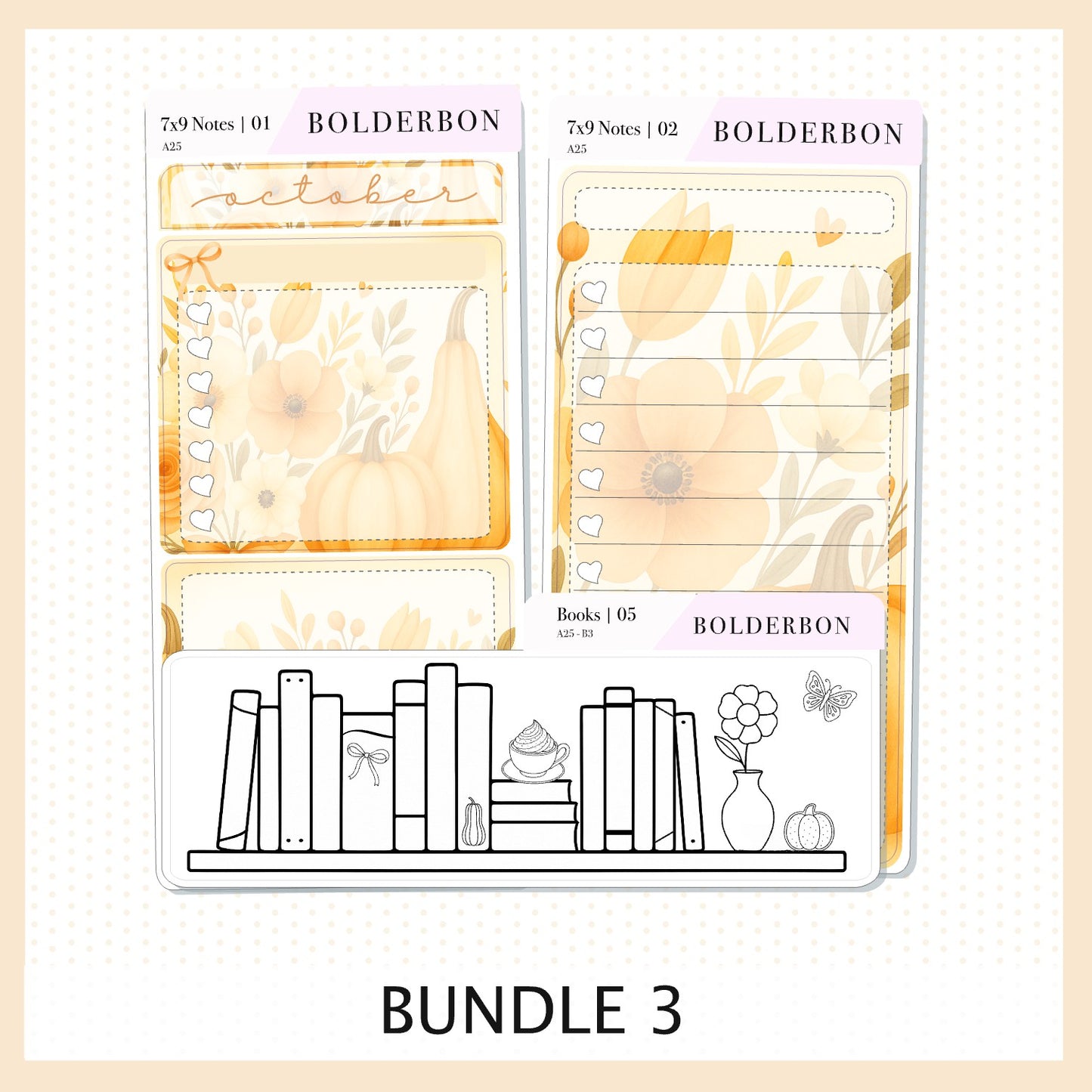 NEW OCTOBER 7x9 Notes Kit || 2025/2026 Planner Sticker Kit for Erin Condren Planners, Autumn Light