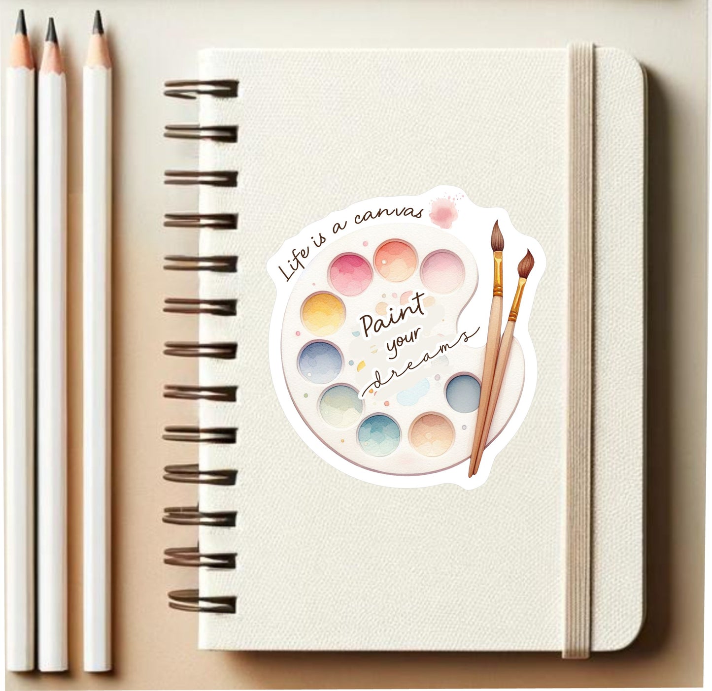 Paint Your Dreams Sticker || Art Palette Vinyl Sticker, Watercolor Artist Gift, Painting Journal Decal, Creative Aesthetic Sticker