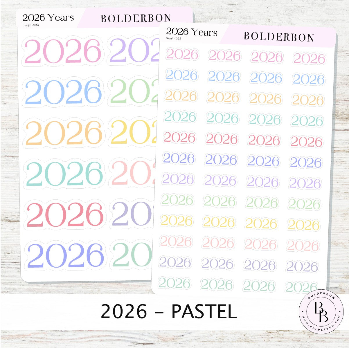 2026 PASTEL Year Stickers || Colorful Planner and Journal Setup