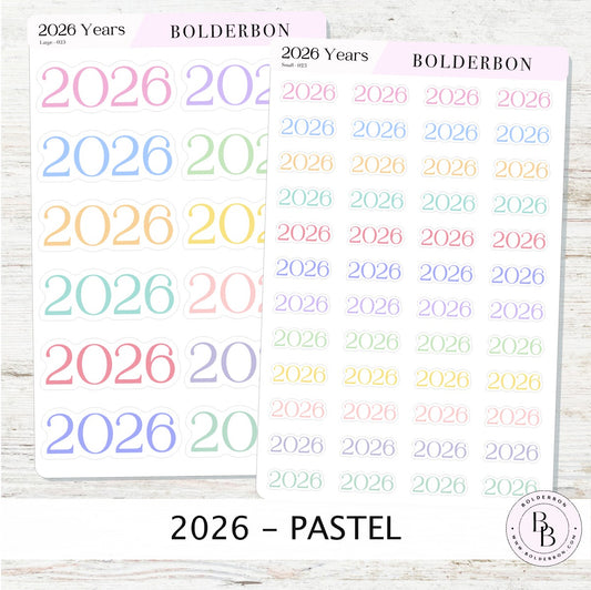 2026 PASTEL Year Stickers || Colorful Planner and Journal Setup