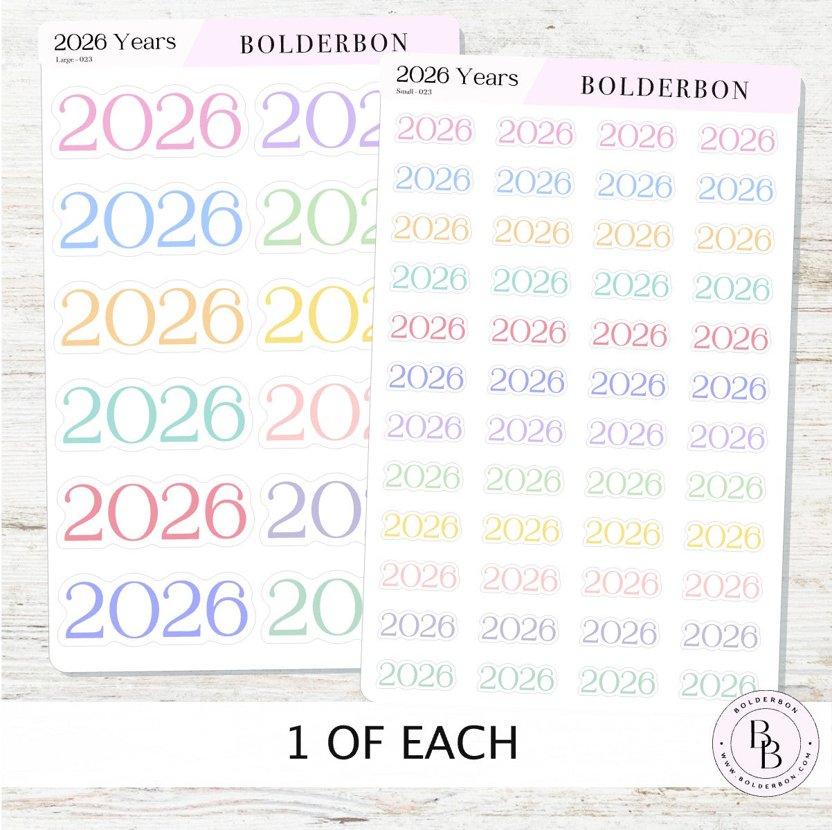 2026 PASTEL Year Stickers || Colorful Planner and Journal Setup