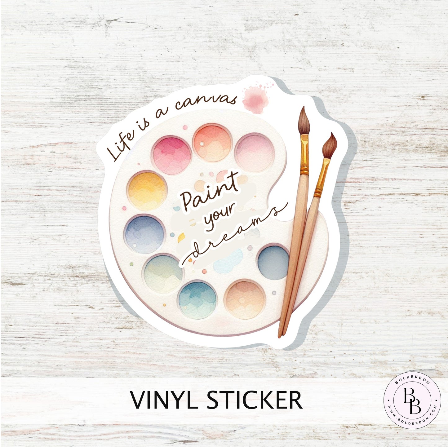 Paint Your Dreams Sticker || Art Palette Vinyl Sticker, Watercolor Artist Gift, Painting Journal Decal, Creative Aesthetic Sticker