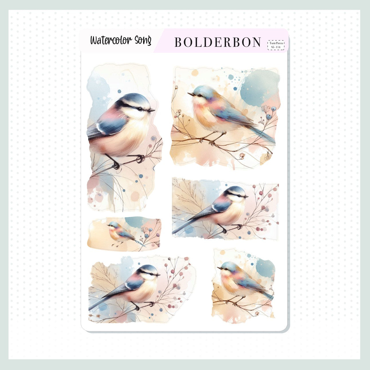 WATERCOLOR SONG || Torn Pieces Journal Stickers