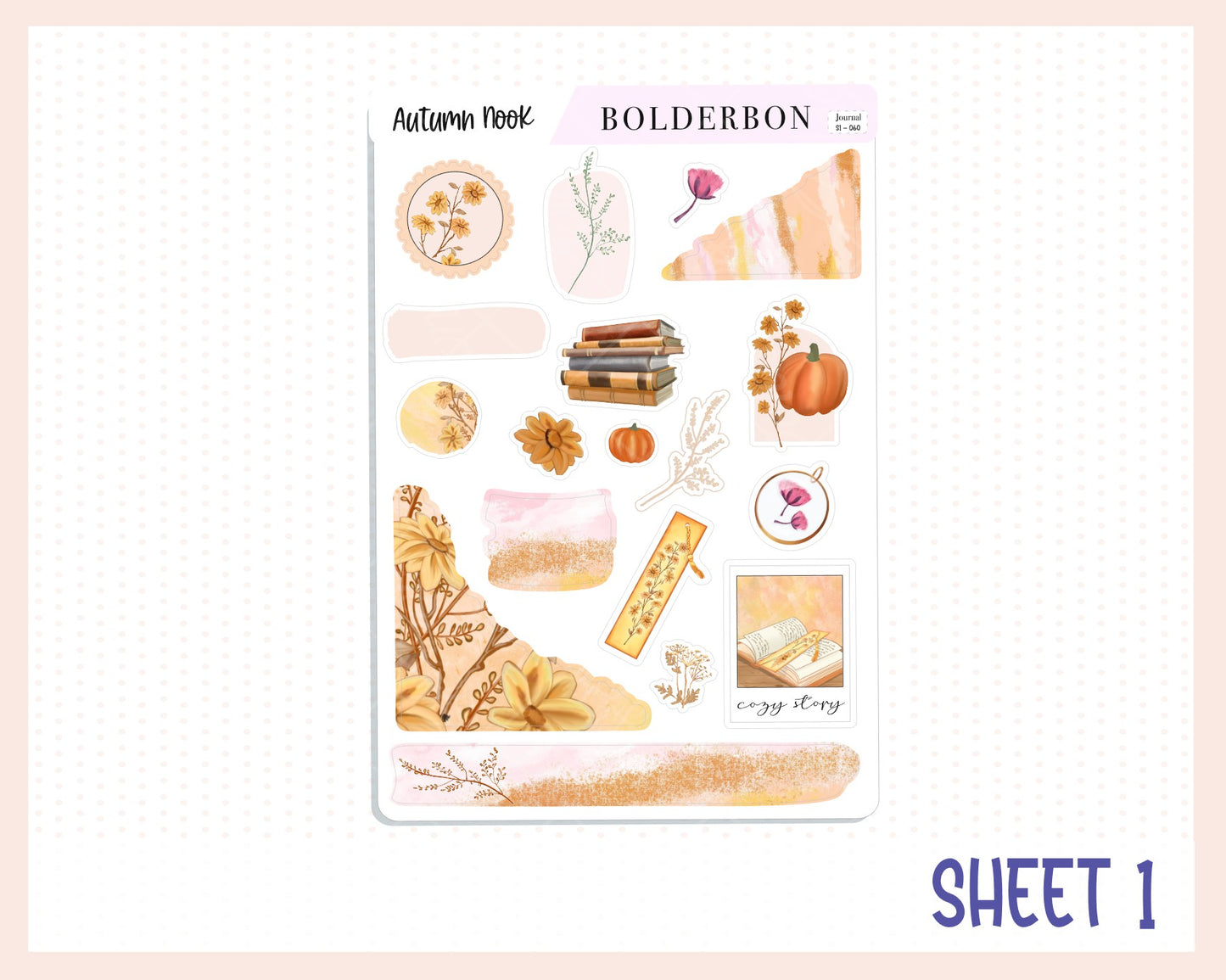 AUTUMN NOOK Journal Sticker Kit || Fall Stickers, Autumn Stickers, Pumpkin Stickers, Journaling Stickers, Book Stickers