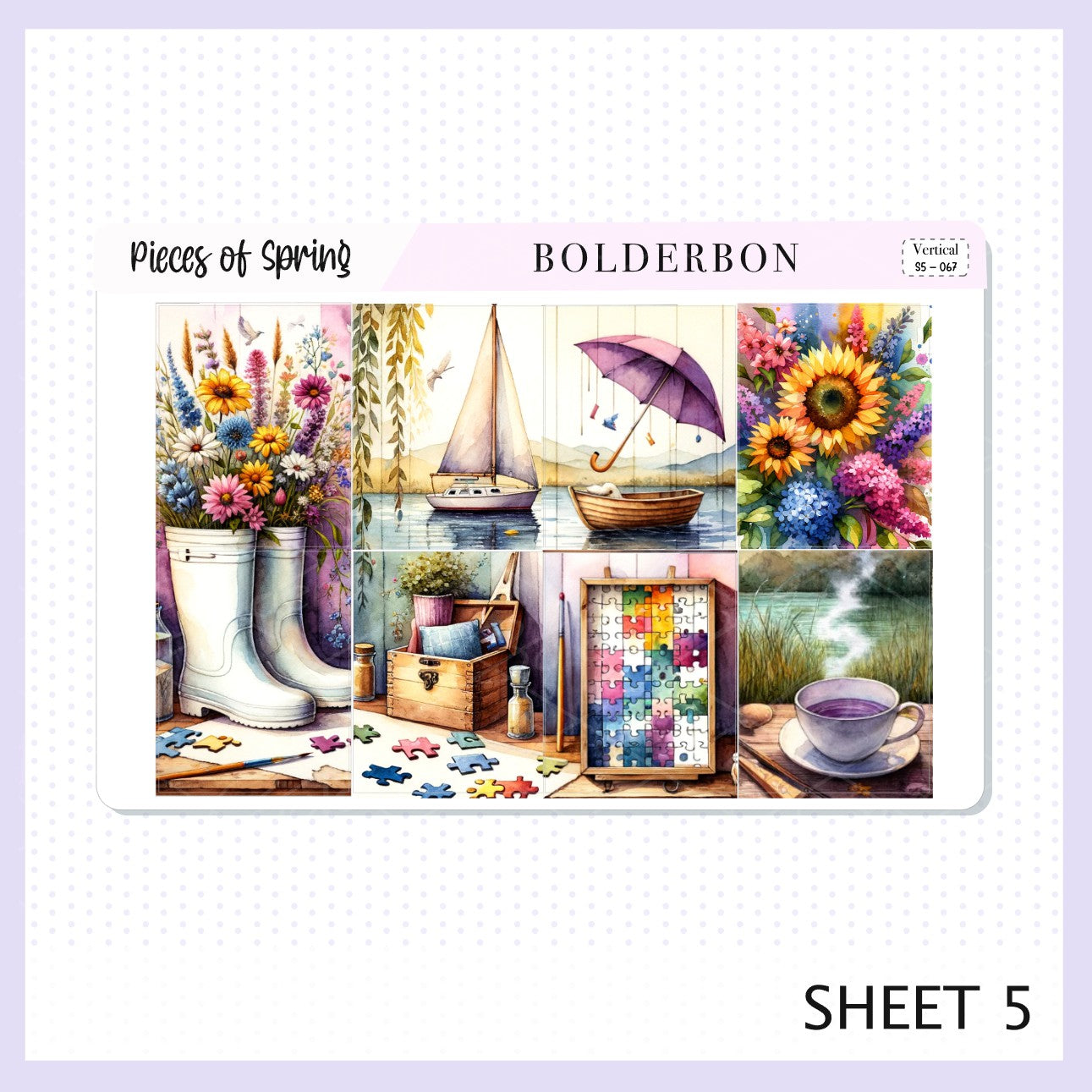 PIECES OF SPRING || 7x9 Vertical Planner Sticker Kit