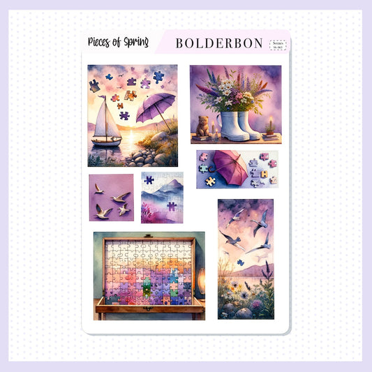 Decorative Scene Journal Stickers || Pieces of Spring