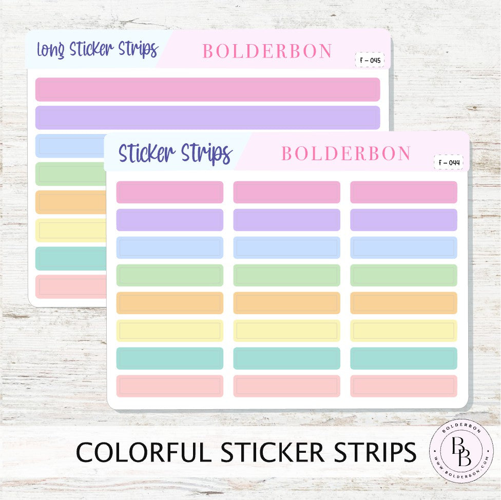 STICKER STRIPS Colorful || Planner Stickers, Dividers, Functional, Headers