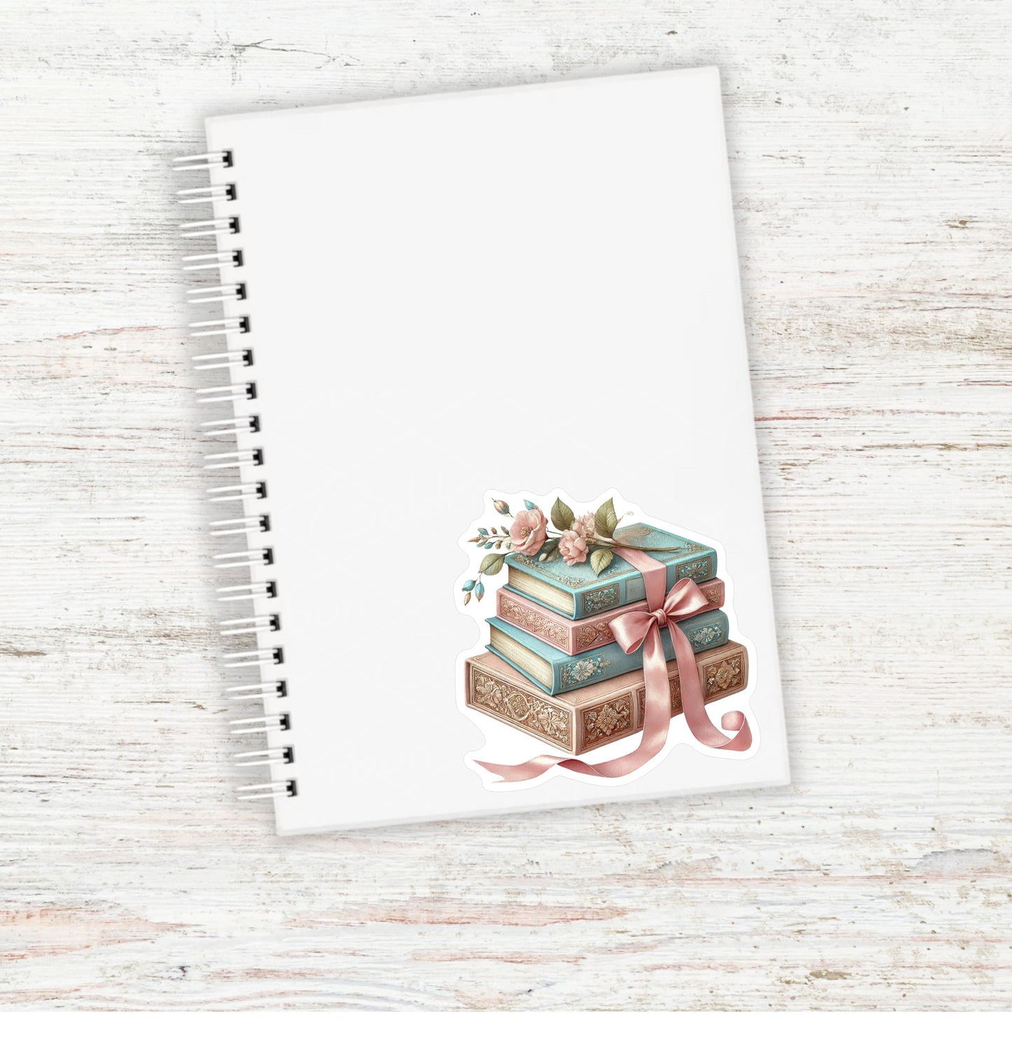 Elegant Book Stack Vinyl Sticker || Book Lover Vinyl Sticker, Unique Bookish Gift - Perfect for Planners, Journals, laptops and More!