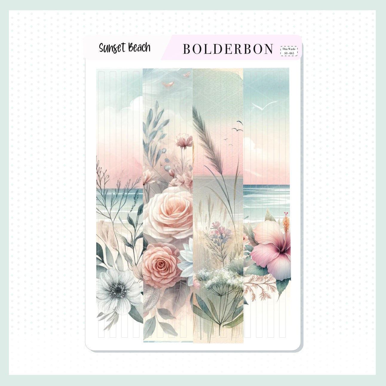 Thin Washi Journal Stickers || SUNSET BEACH