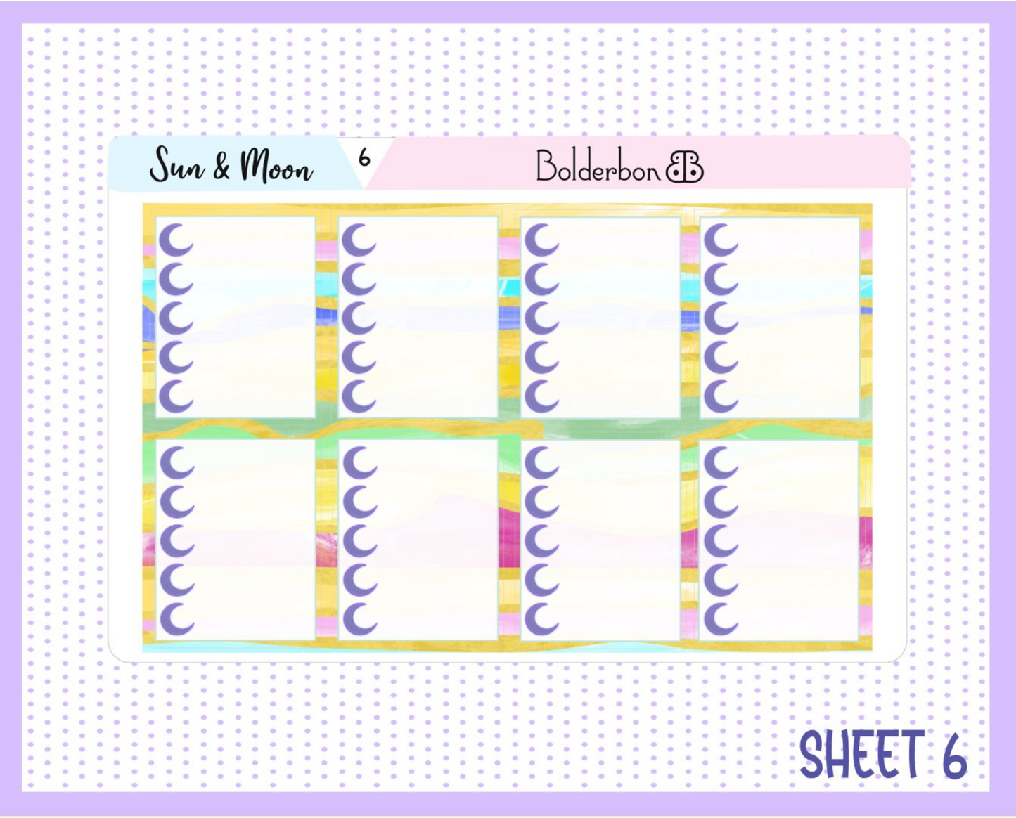 SUN & MOON || 7x9 Vertical Planner Sticker Kit