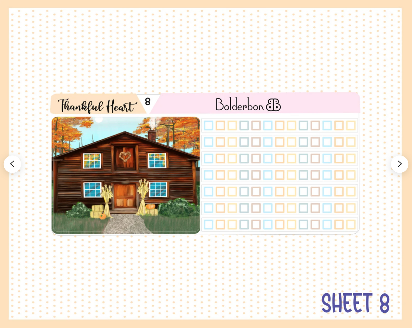 THANKFUL HEART "7x9 Daily Duo" || Weekly Planner Sticker Kit for Erin Condren