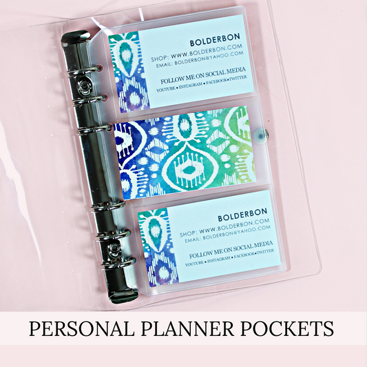 PERSONAL PLANNER POCKET || 3 Pocket Card Holder, Frosted Clear Pouch, Sleeve, Dashboard