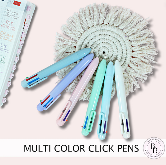 MULTI COLOR Click Pens || Pastel, 6 colors in one ballpoint pen, Assorted Colors, Journaling, Hobonichi, Planner, Bible