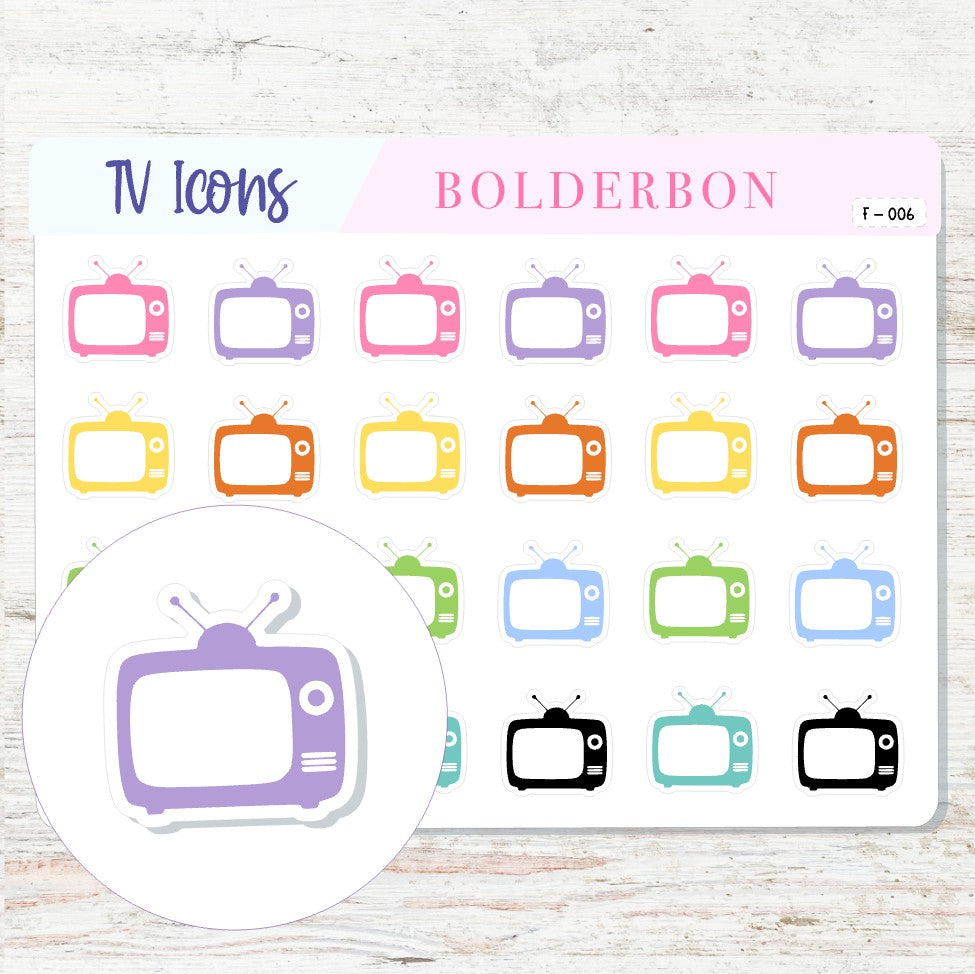 TV ICONS || Planner Stickers, Televison, Movie, TV Show, Functional