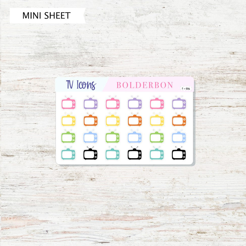 TV ICONS || Planner Stickers, Televison, Movie, TV Show, Functional