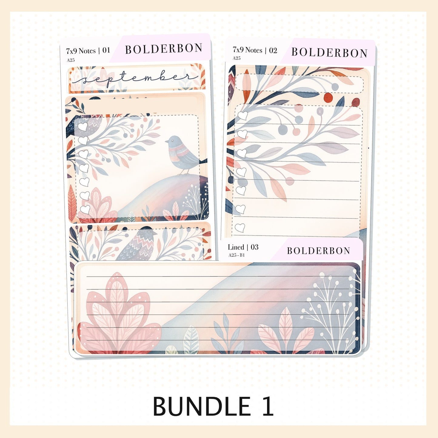NEW SEPTEMBER 7x9 Notes Kit || 2025/2026 Planner Sticker Kit for Erin Condren Planners, Windsong