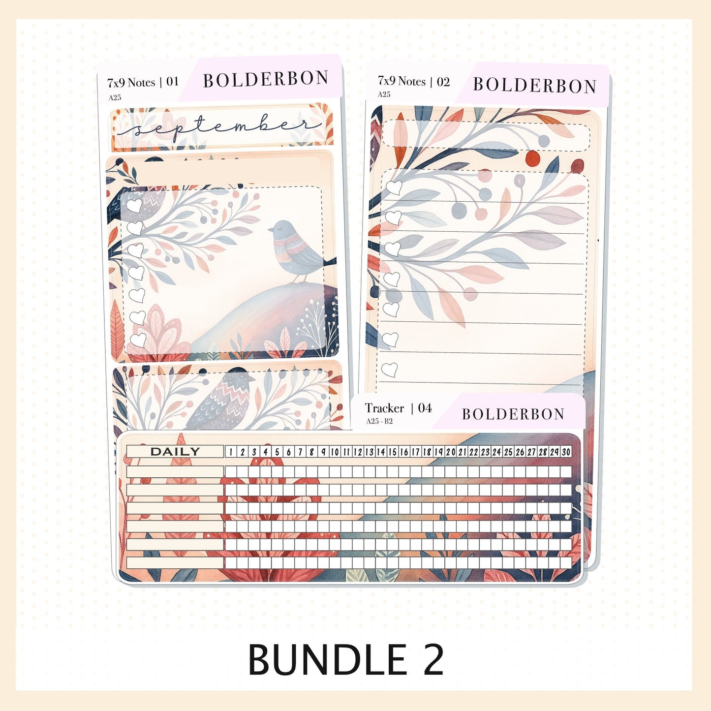 NEW SEPTEMBER 7x9 Notes Kit || 2025/2026 Planner Sticker Kit for Erin Condren Planners, Windsong