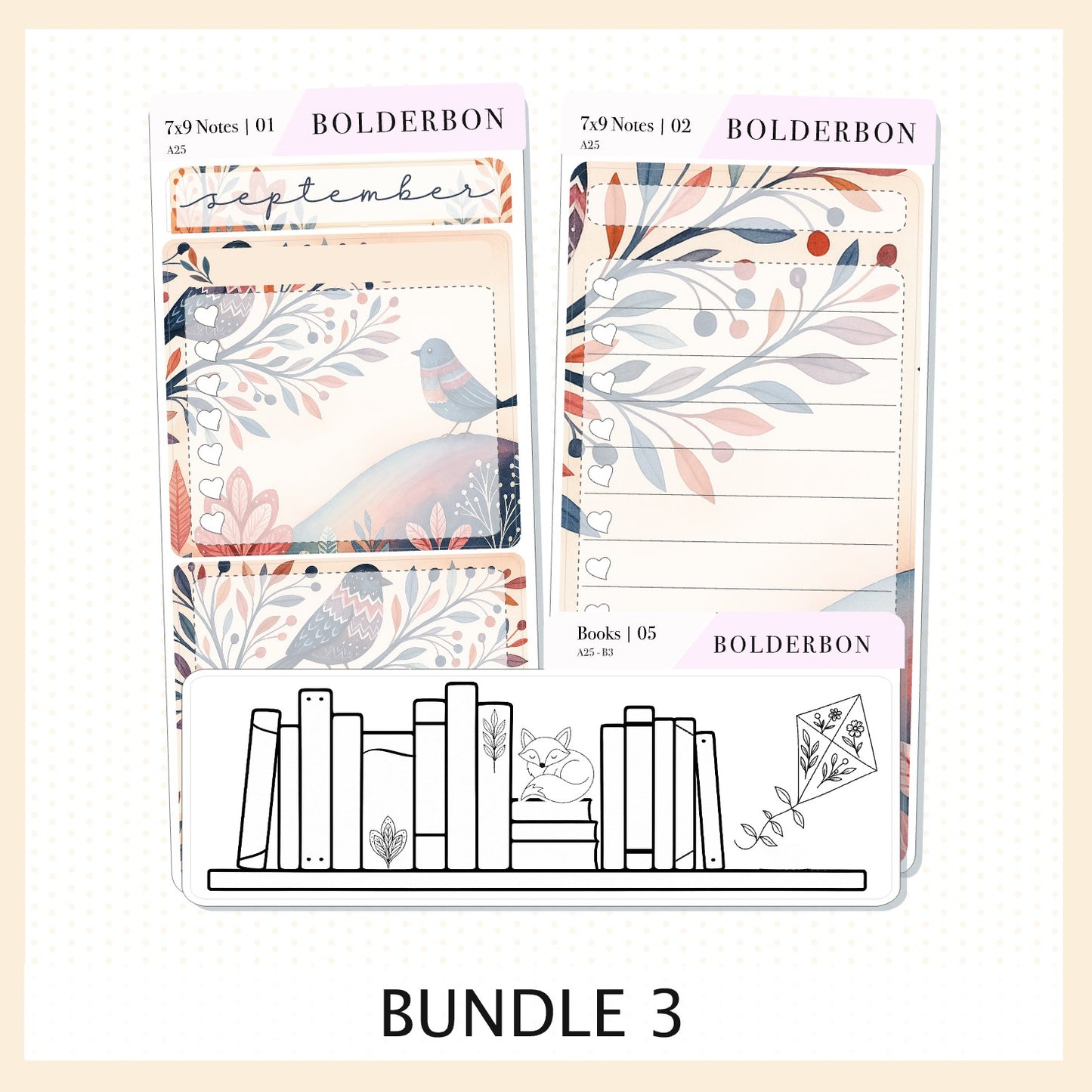 NEW SEPTEMBER 7x9 Notes Kit || 2025/2026 Planner Sticker Kit for Erin Condren Planners, Windsong