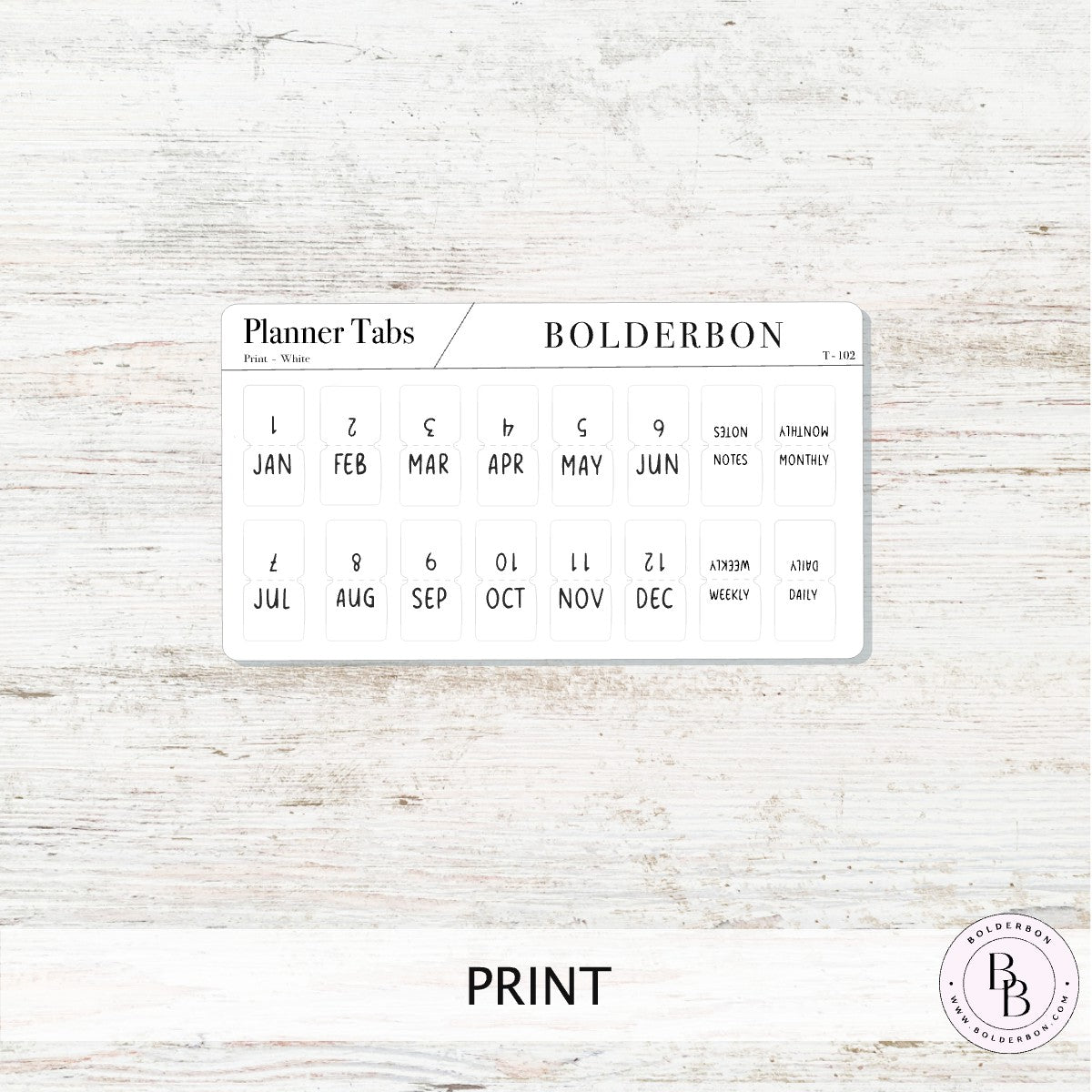 WHITE PLANNER TABS || Hobonichi Tabs, Weeks, Cousin, A6, B6, Tab Dividers, Monthly Tabs, Tab Stickers, Divider Tabs, Minimal