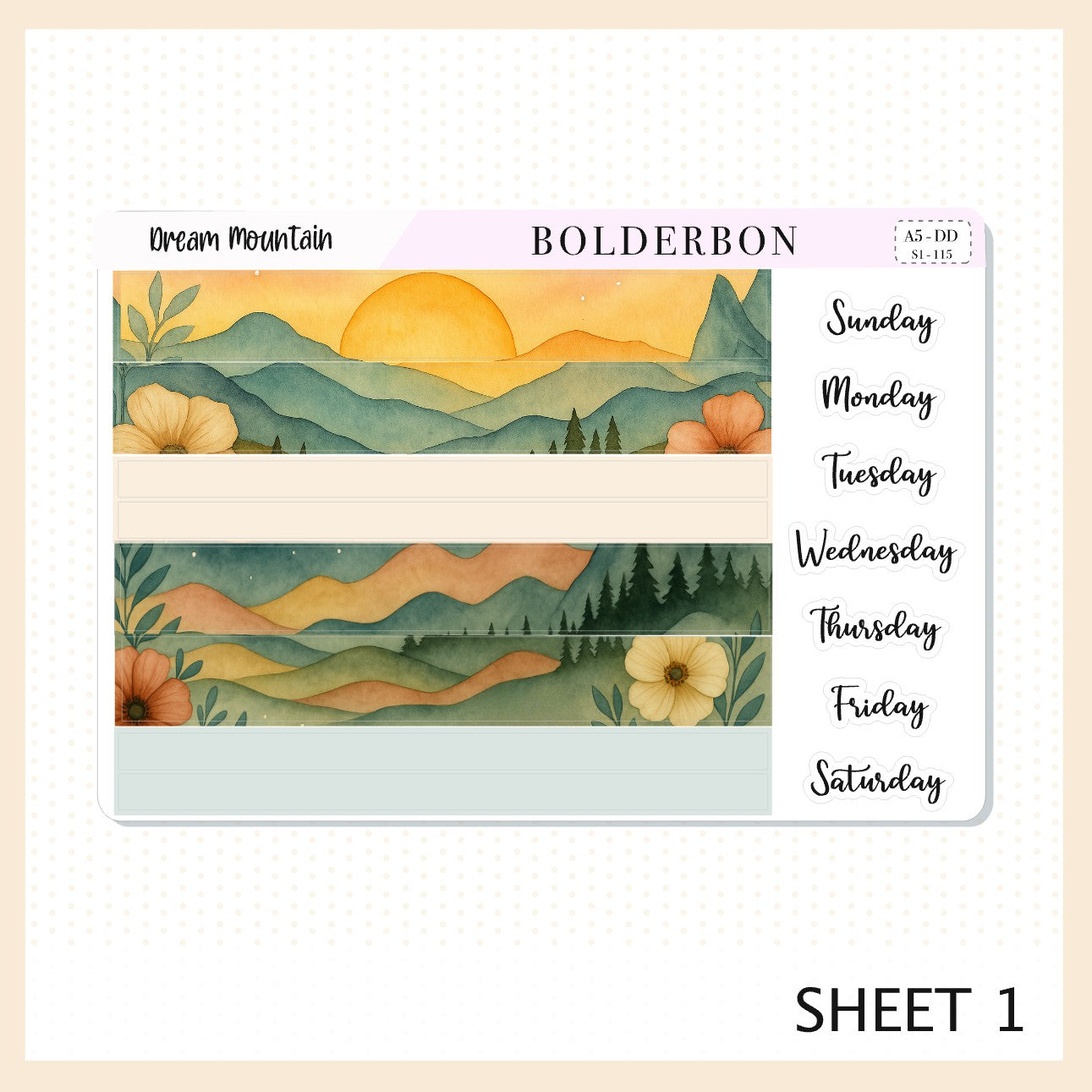 DREAM MOUNTAIN || A5 Daily Duo Planner Sticker Kit