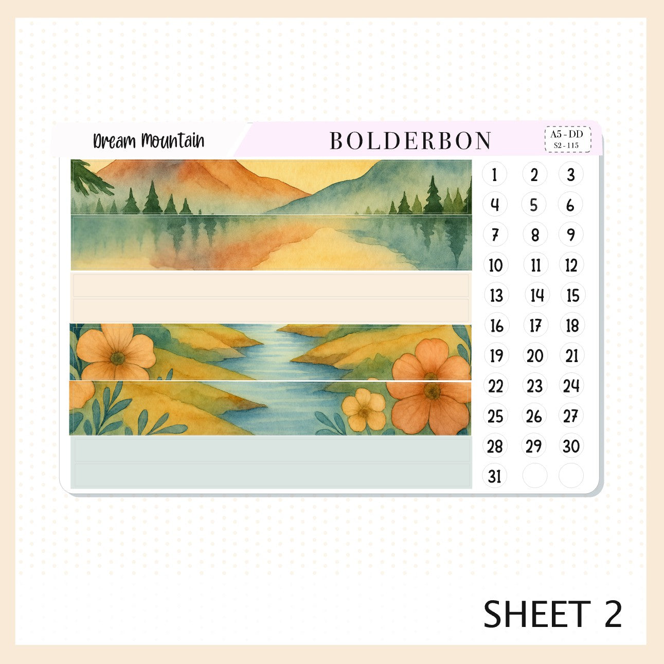 DREAM MOUNTAIN || A5 Daily Duo Planner Sticker Kit