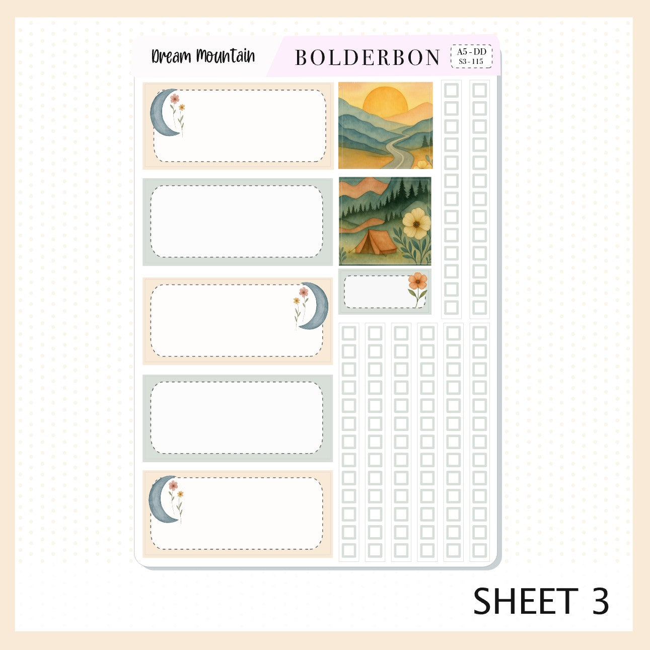 DREAM MOUNTAIN || A5 Daily Duo Planner Sticker Kit