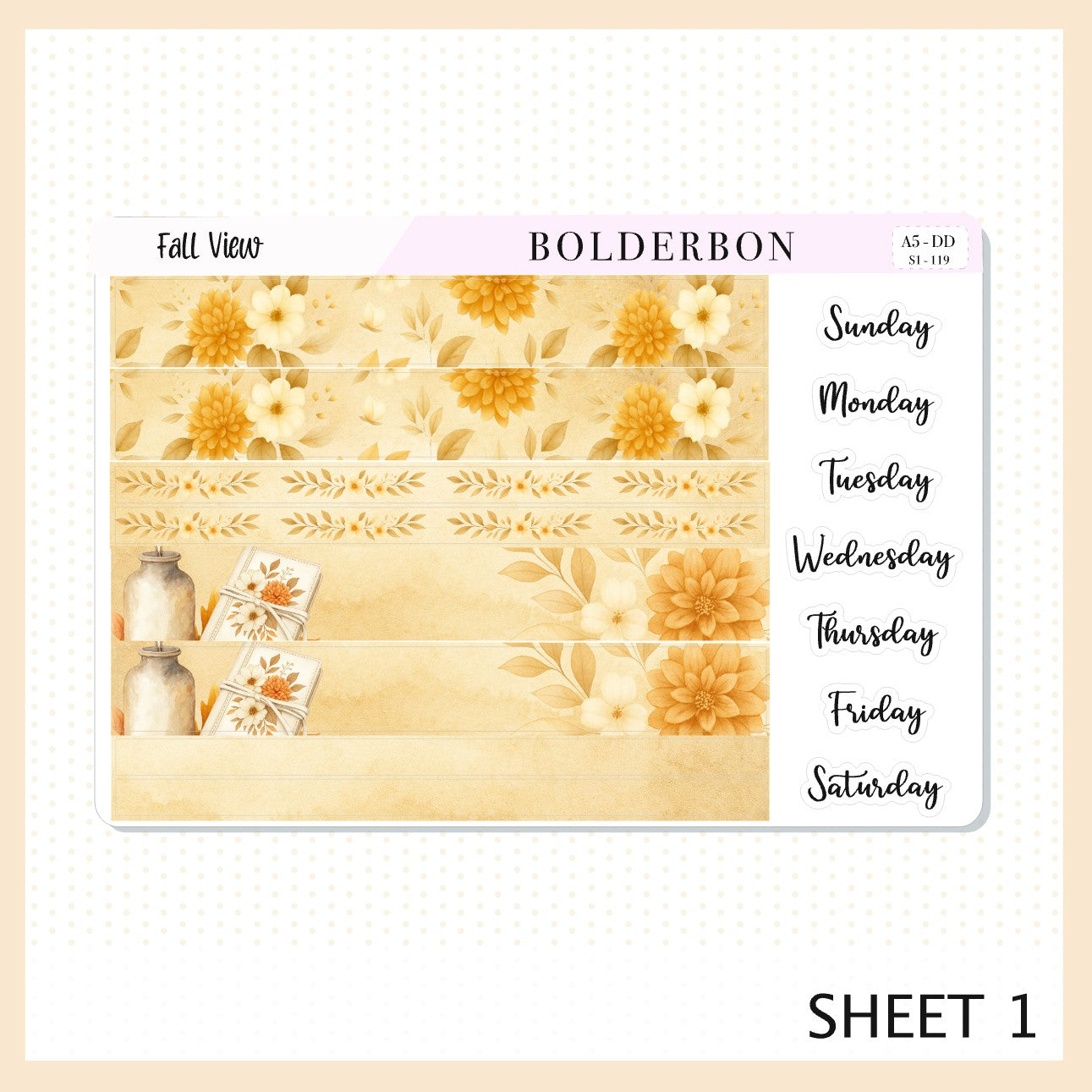 FALL VIEW A5 Daily Duo || Planner Sticker Kit
