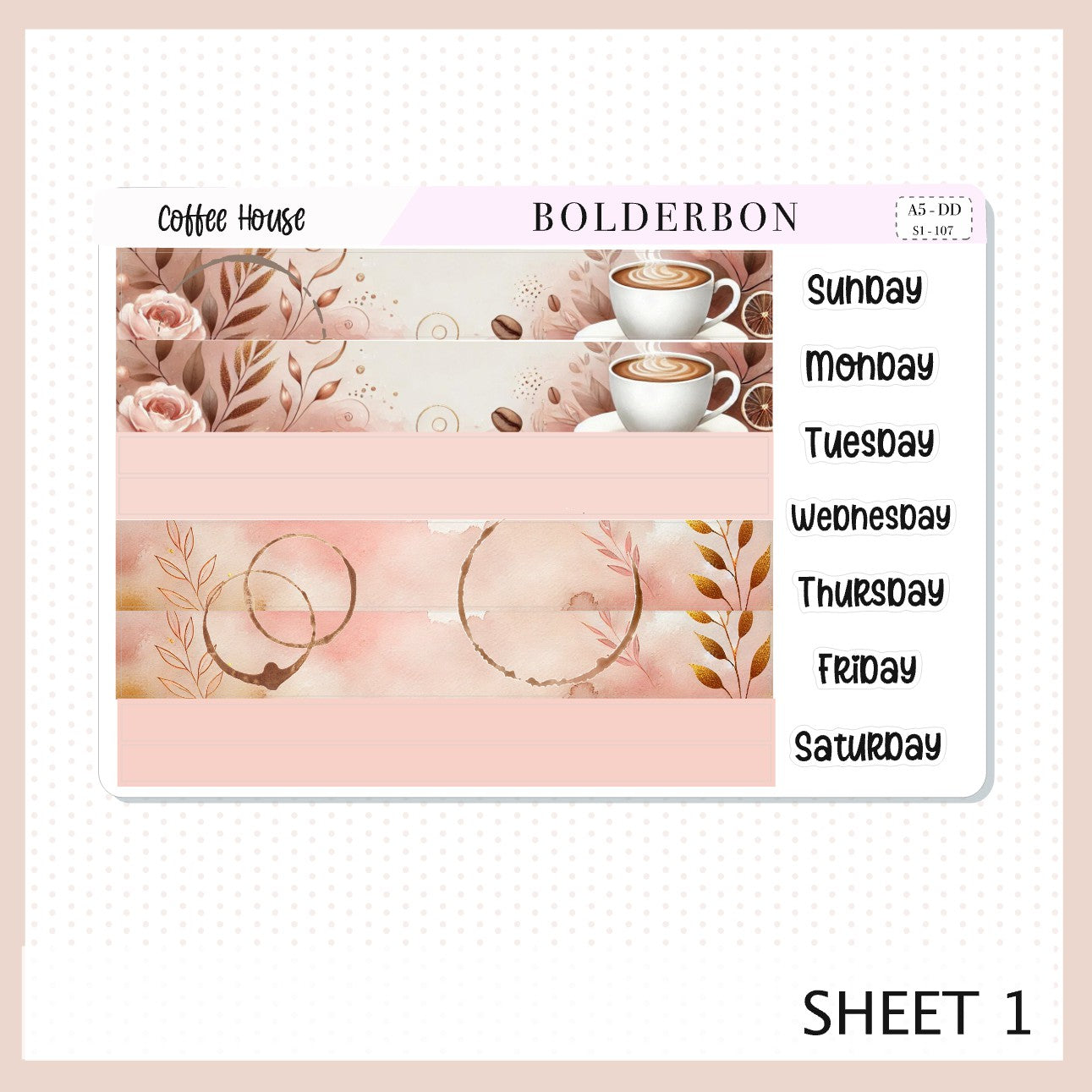 COFFEE HOUSE || A5 Daily Duo Planner Sticker Kit