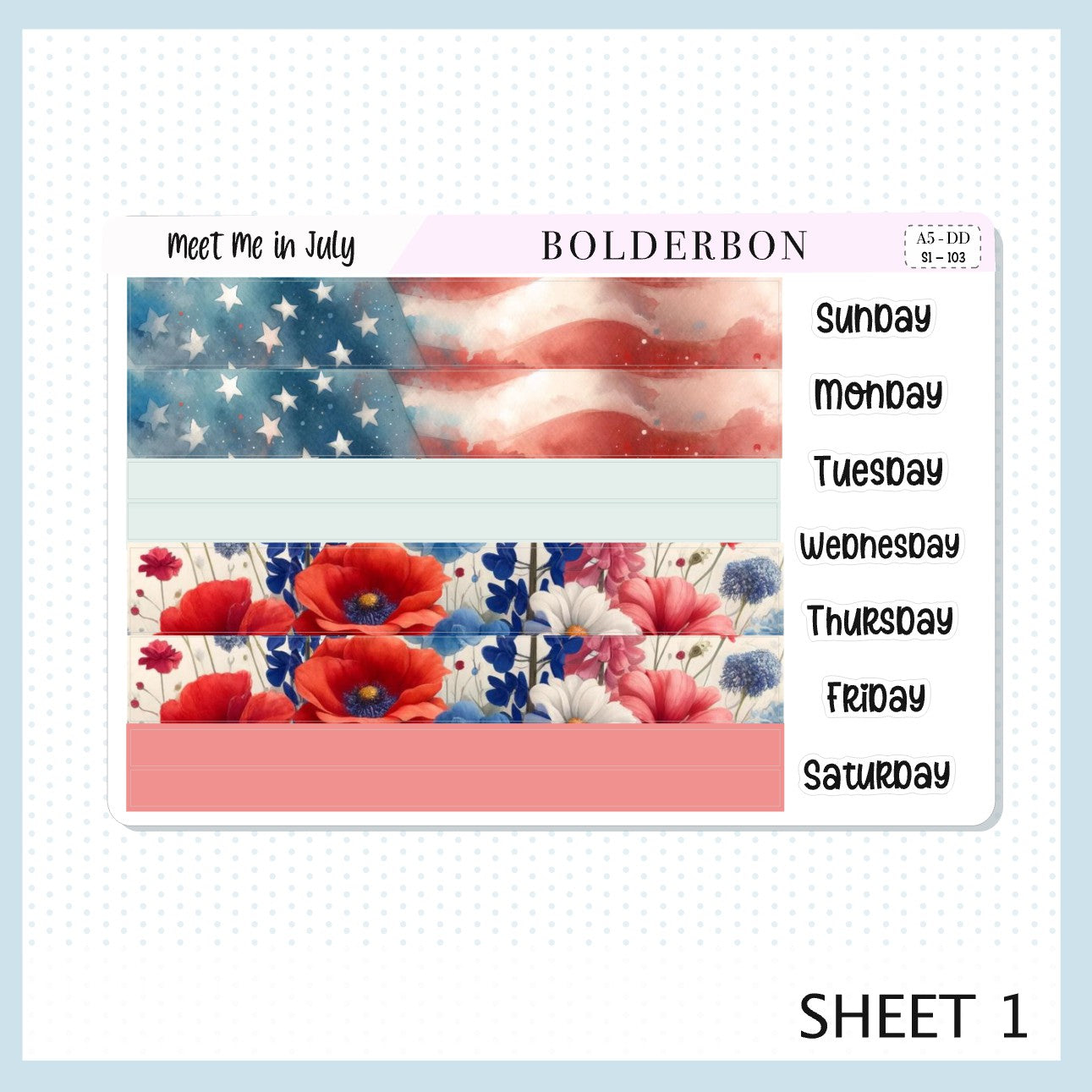 MEET ME IN JULY || A5 Daily Duo Planner Sticker Kit
