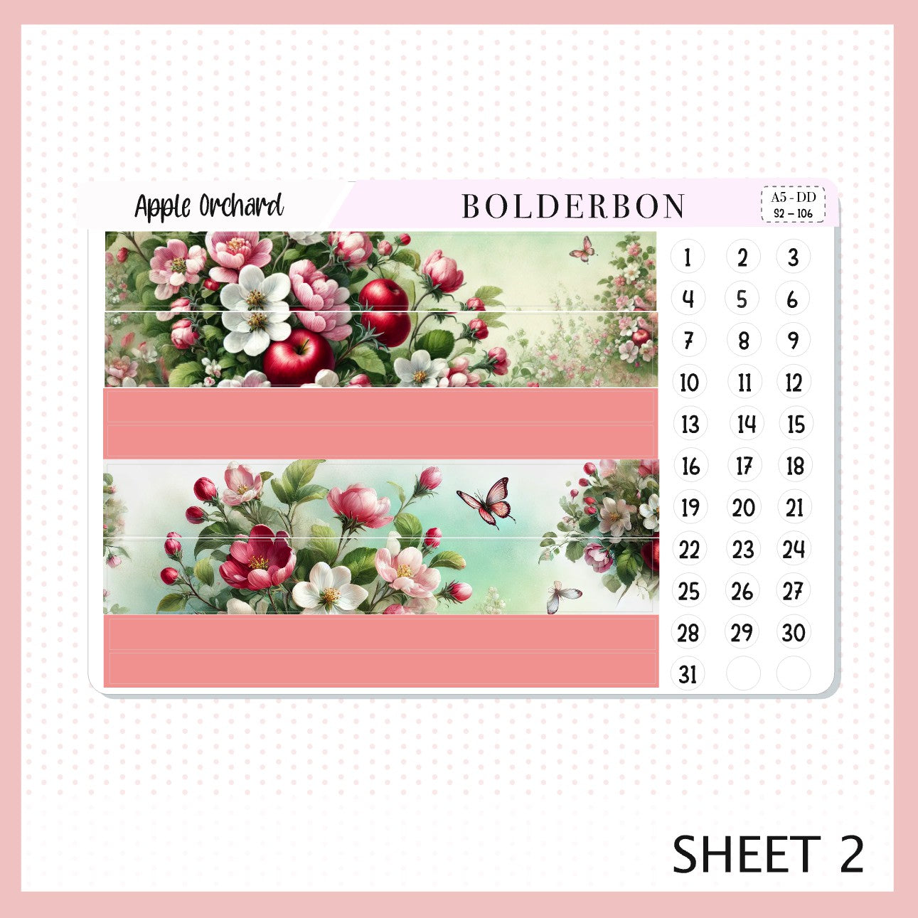 APPLE ORCHARD || A5 Daily Duo Planner Sticker Kit