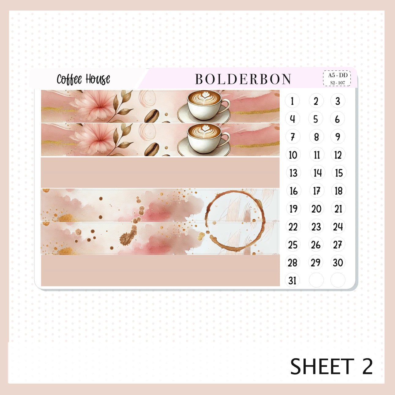 COFFEE HOUSE || A5 Daily Duo Planner Sticker Kit