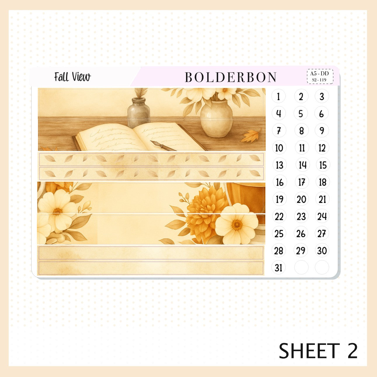 FALL VIEW A5 Daily Duo || Planner Sticker Kit
