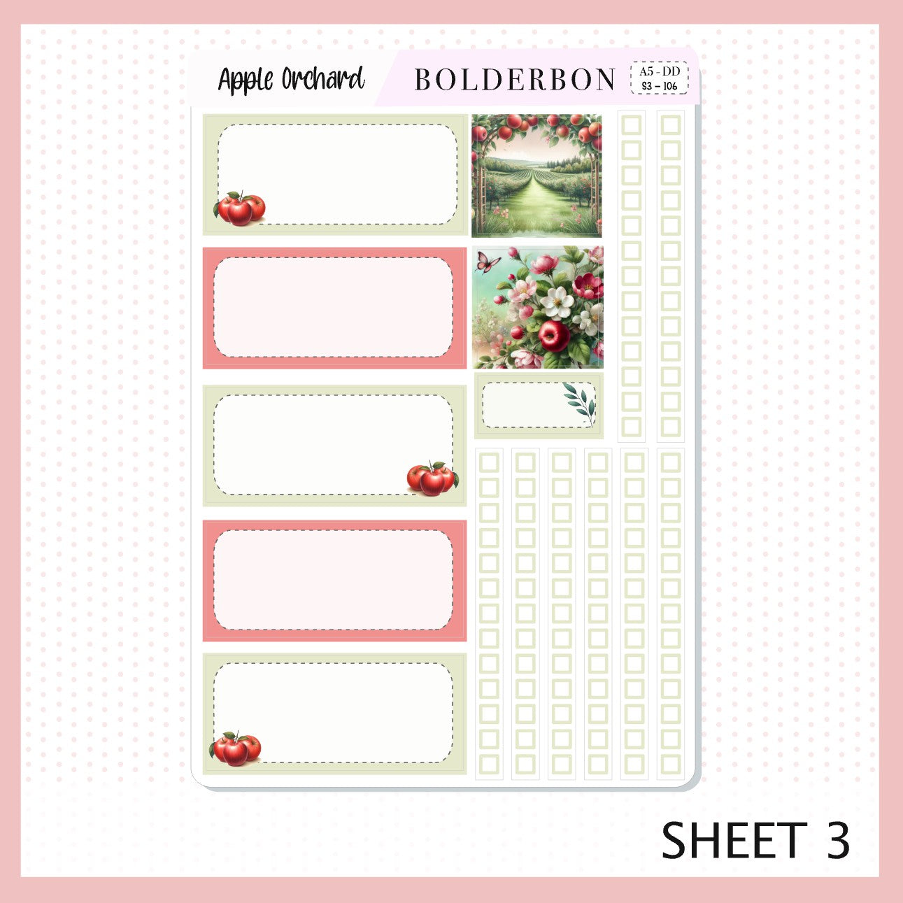 APPLE ORCHARD || A5 Daily Duo Planner Sticker Kit