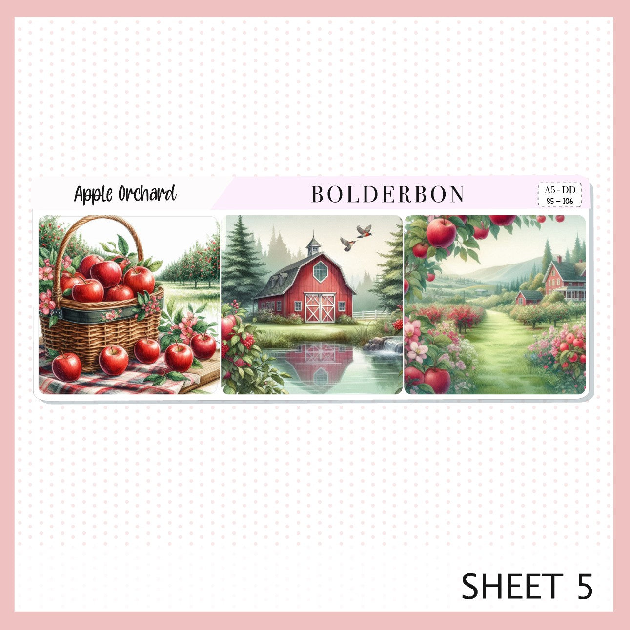 APPLE ORCHARD || A5 Daily Duo Planner Sticker Kit