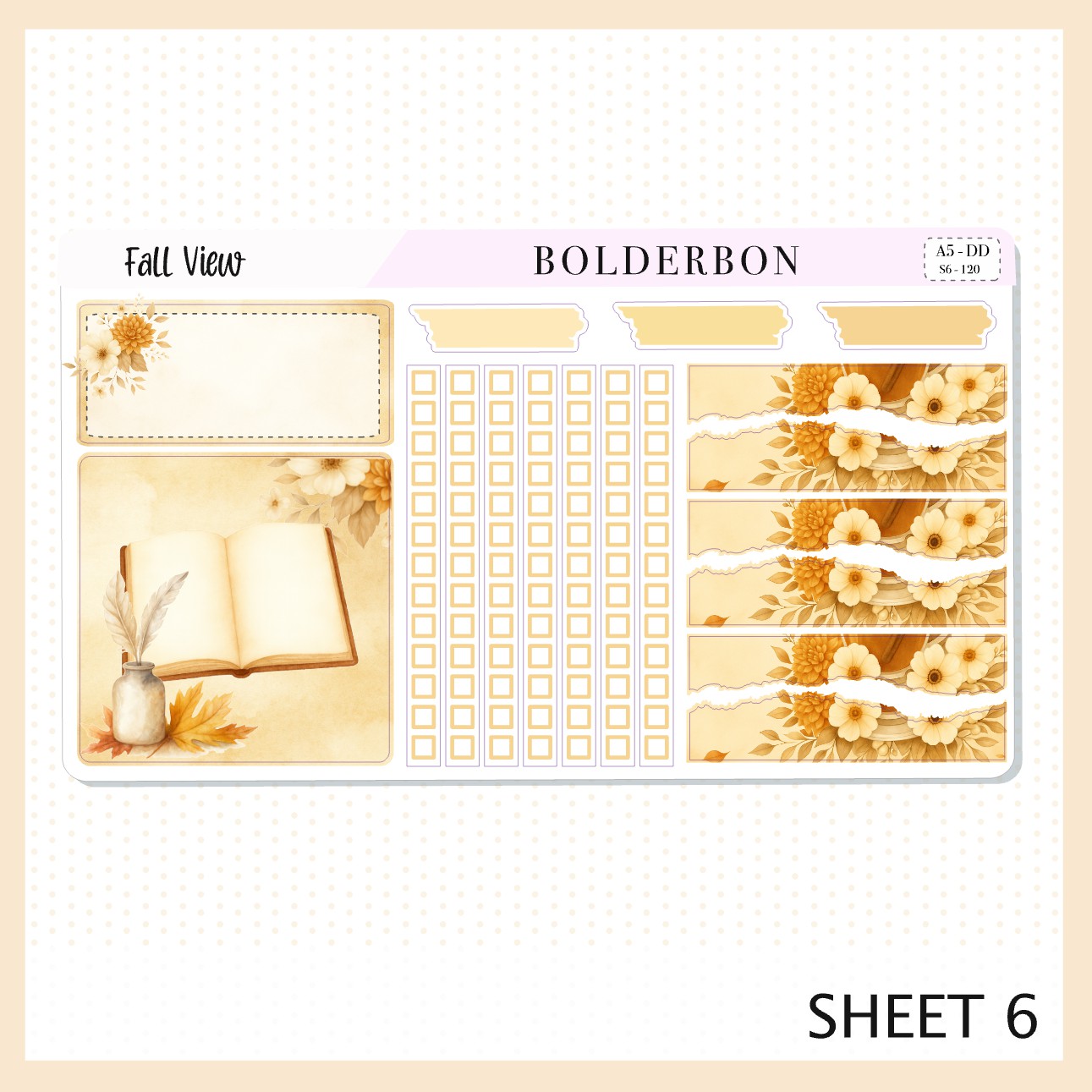FALL VIEW A5 Daily Duo || Planner Sticker Kit