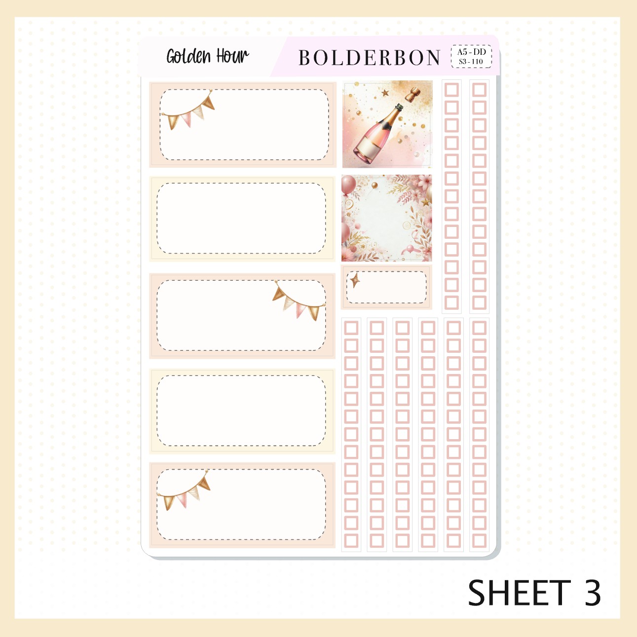 GOLDEN HOUR || A5 Daily Duo Planner Sticker Kit