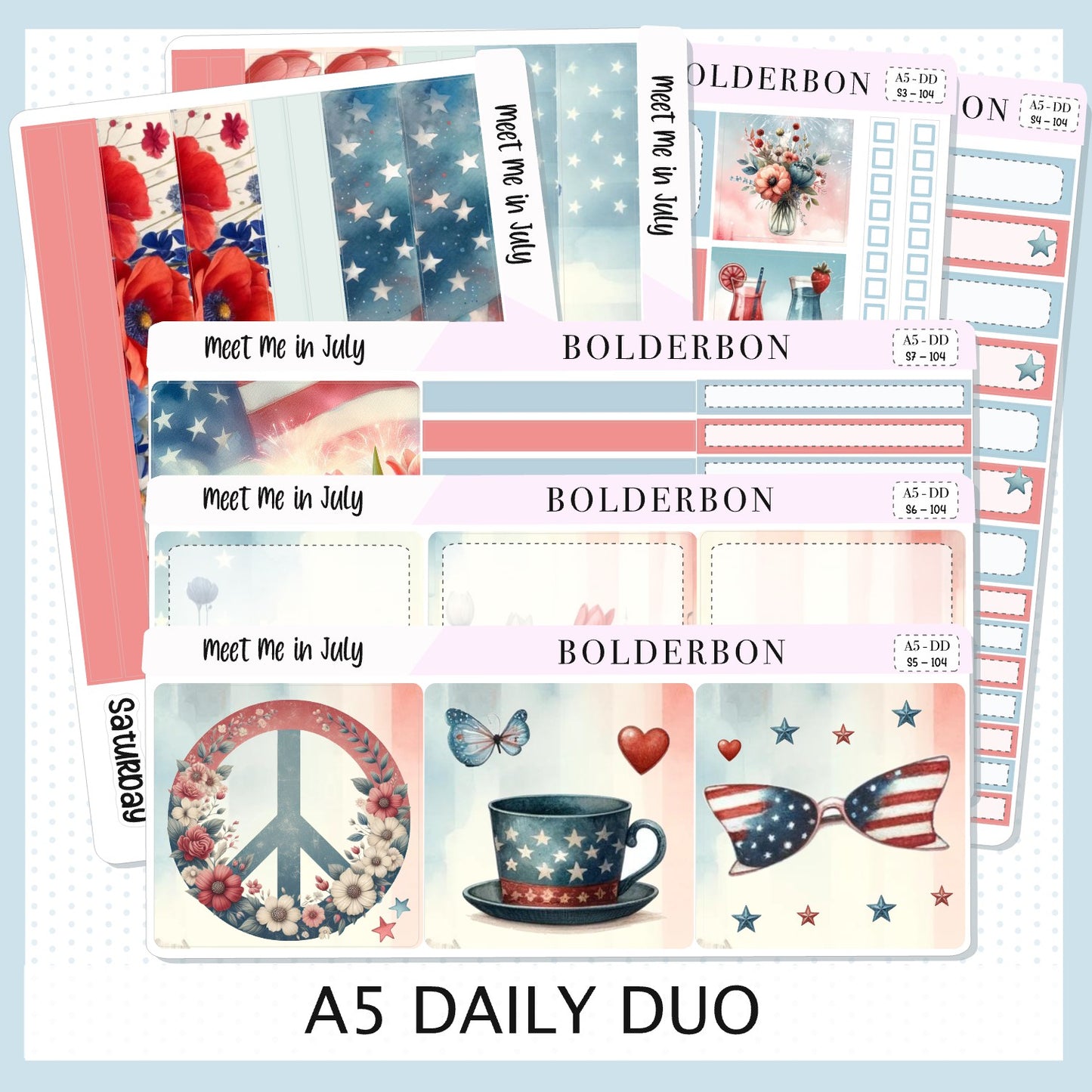 MEET ME IN JULY || A5 Daily Duo Planner Sticker Kit
