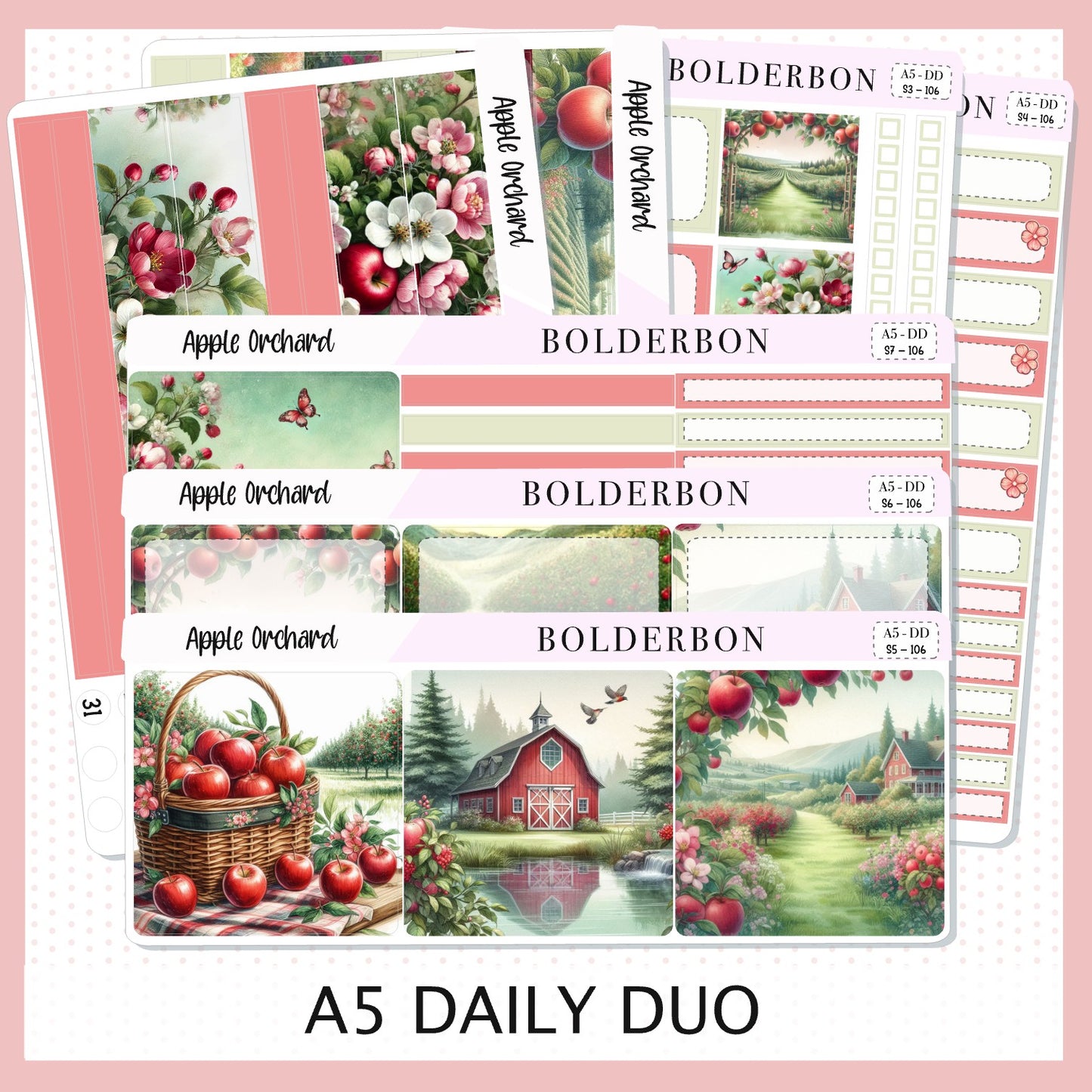 APPLE ORCHARD || A5 Daily Duo Planner Sticker Kit