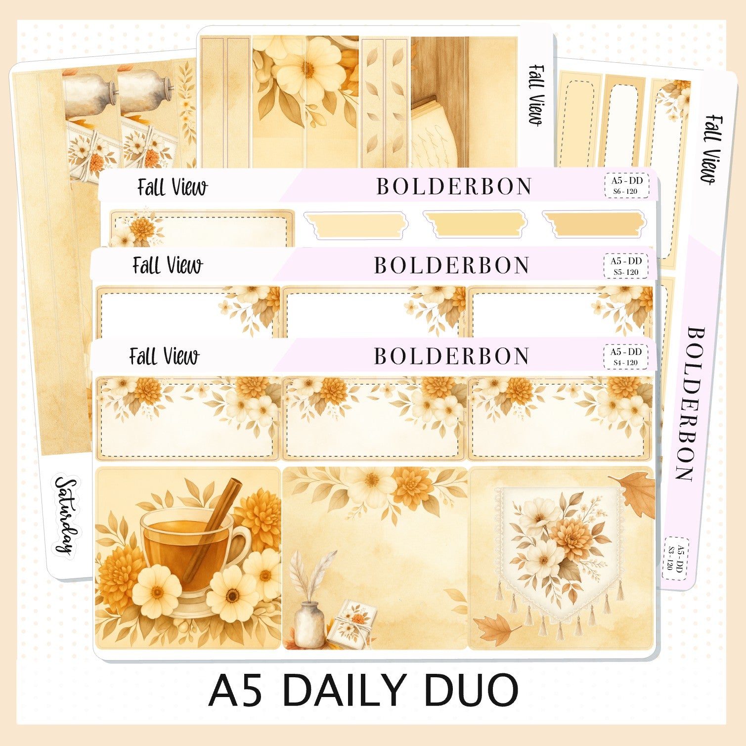 FALL VIEW A5 Daily Duo || Planner Sticker Kit – Bolderbon